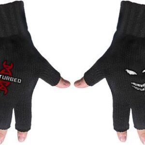 Disturbed | DNA logo and smiley | fingerless gloves